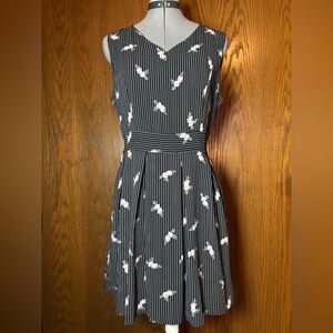 SM Wardrobe Black Floral Midi Dress - Large